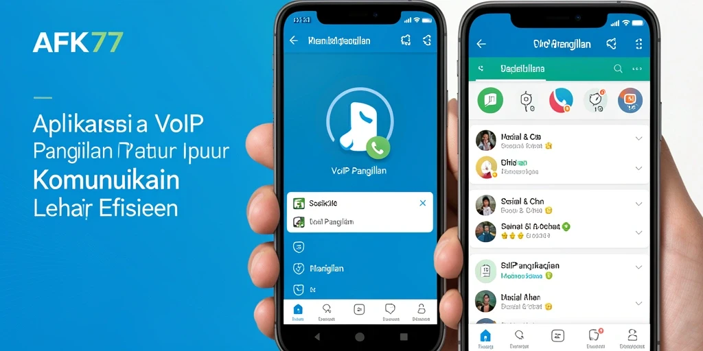 Tampilan antarmuka AFK77 yang intuitif untuk VoIP Panggilan.