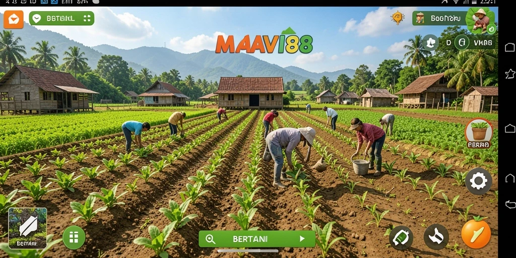 Tampilan antarmuka game Bertani AMAVI88 yang menarik dan intuitif.