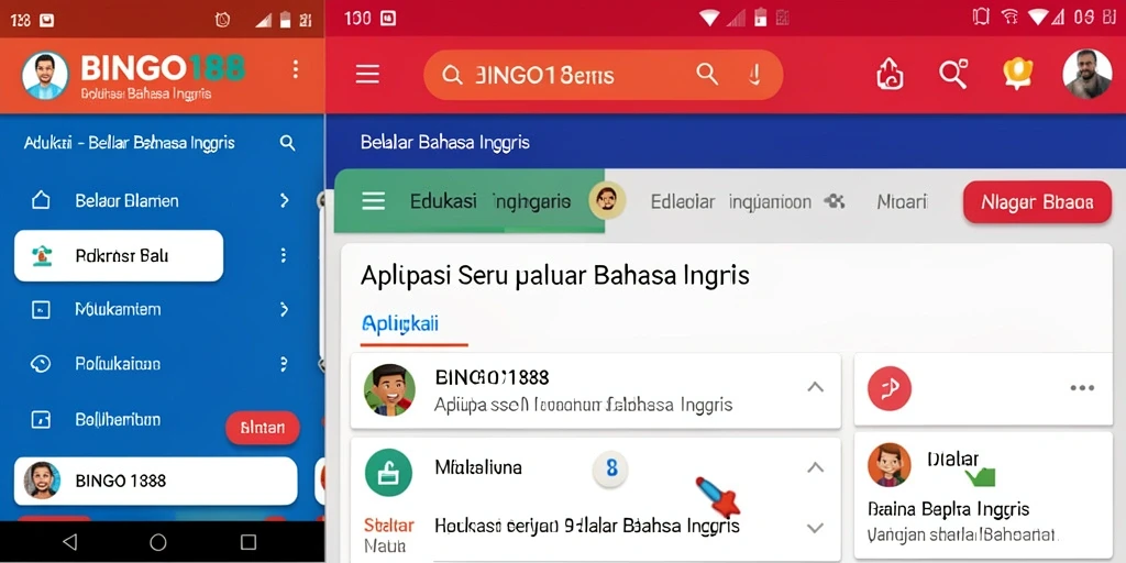 Antarmuka aplikasi BINGO188 yang interaktif dan intuitif untuk belajar Bahasa Inggris.