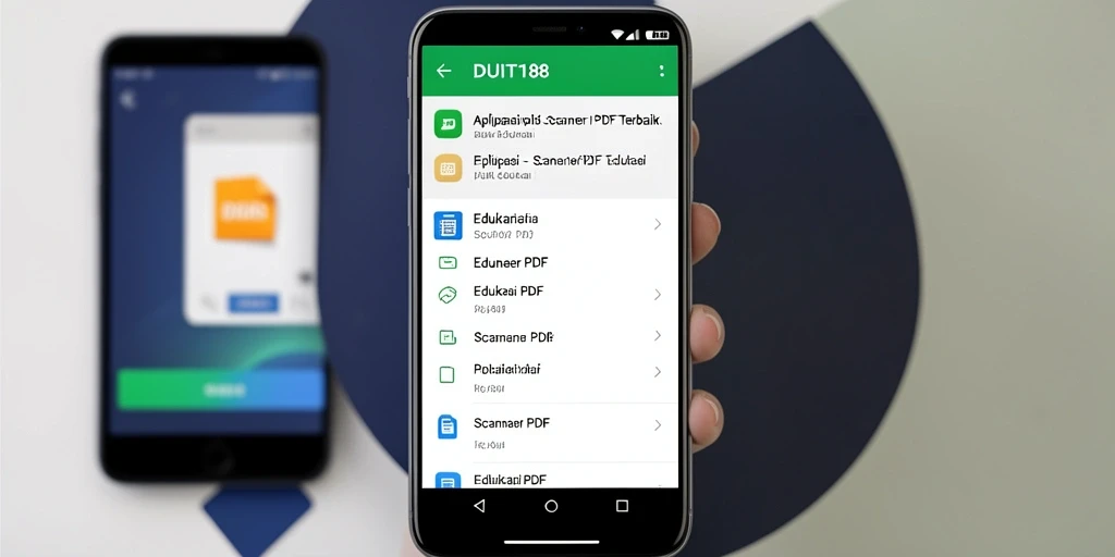 Tampilan antarmuka aplikasi Scanner PDF DUIT188 yang modern dan intuitif.
