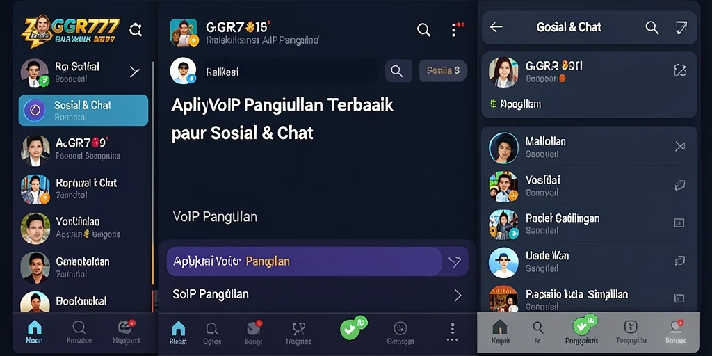 Antarmuka pengguna GGR777 dengan fitur VoIP Panggilan yang intuitif.