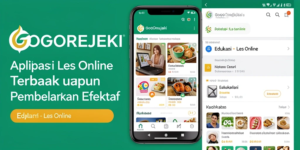 Antarmuka aplikasi GOGOREJEKI untuk Les Online yang user-friendly.