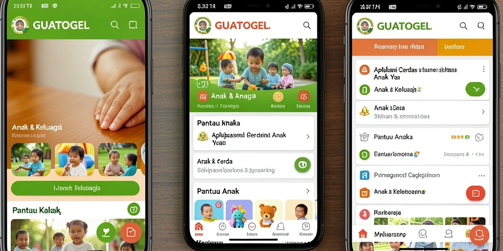 Antarmuka pengguna GUATOGEL yang intuitif untuk memantau anak.