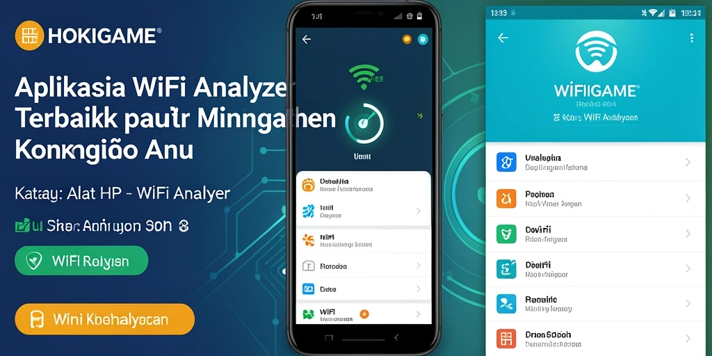 Tampilan antarmuka HOKIGAME menunjukkan analisis WiFi yang detail dan mudah dimengerti.