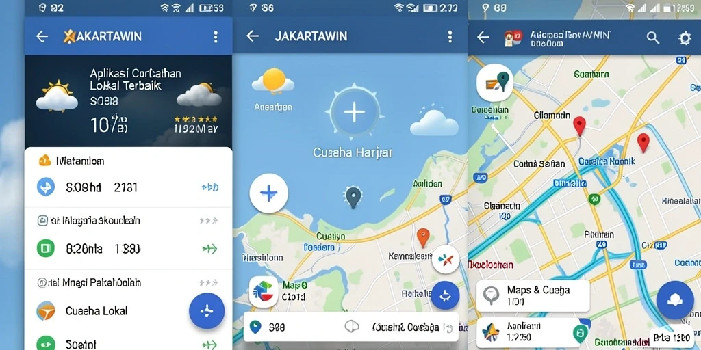 Antarmuka aplikasi JAKARTAWIN menampilkan informasi cuaca lokal yang akurat.