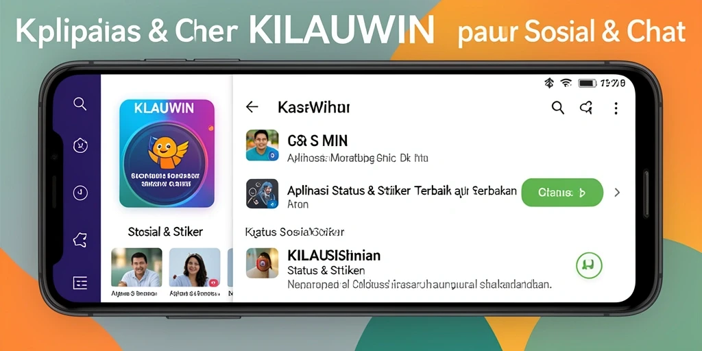 Tangkapan layar aplikasi KILAUWIN dengan berbagai stiker menarik.