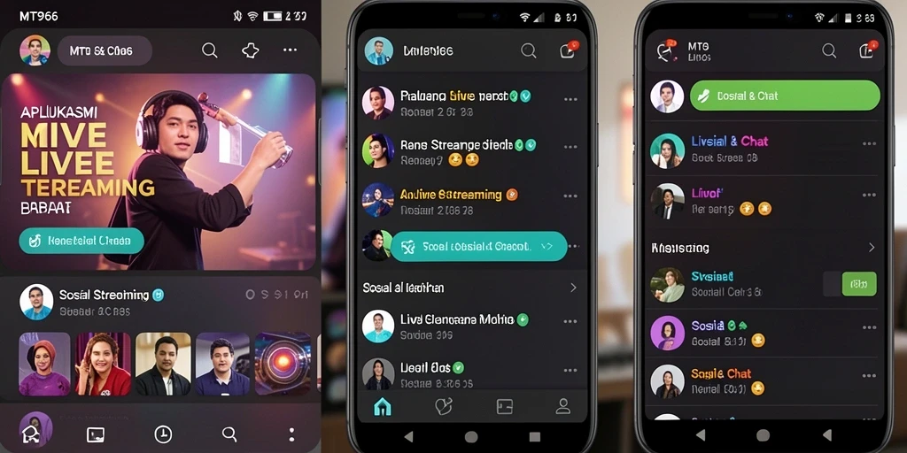 Tampilan antarmuka MT966 yang menarik saat Live Streaming.
