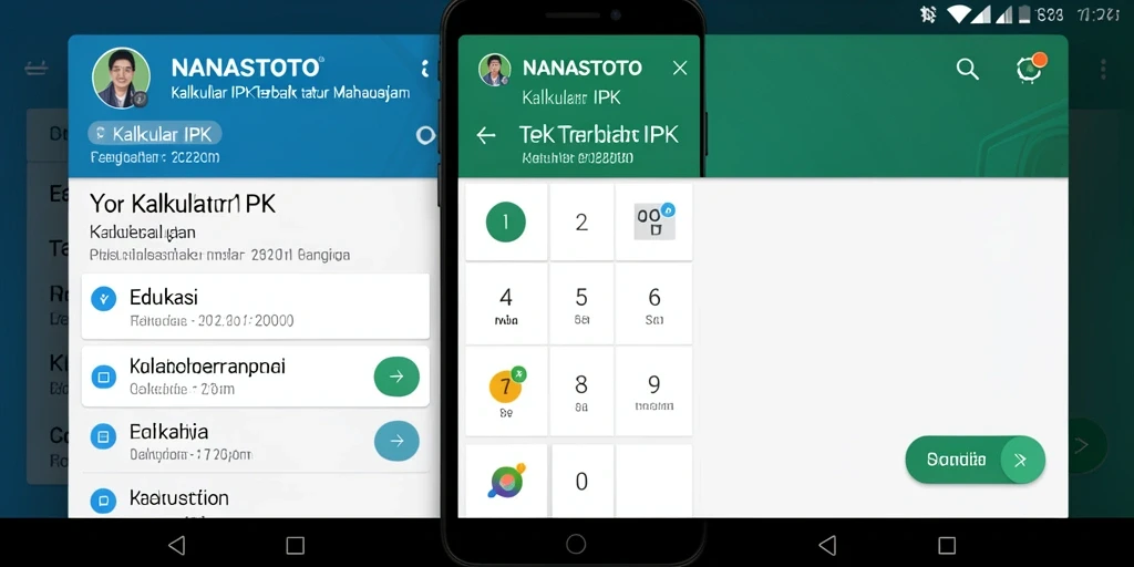 Screenshot antarmuka NANASTOTO dengan fitur Kalkulator IPK yang mudah digunakan.