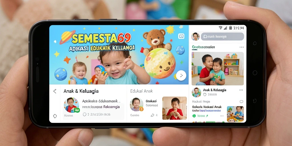 Antarmuka SEMESTA69 yang interaktif dan edukatif untuk anak.